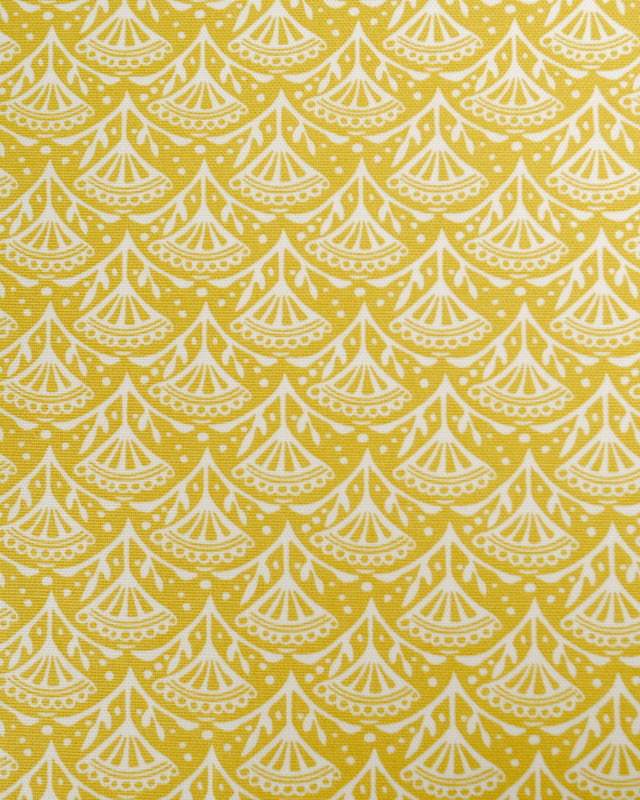 Toile de Coton Canvas Curry Motif Eventail - Poppy Fabrics - Mercerine