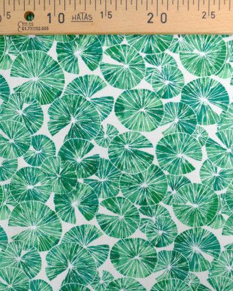 Cretonne de Coton Motif Nénuphar Vert Gazon - Mercerine