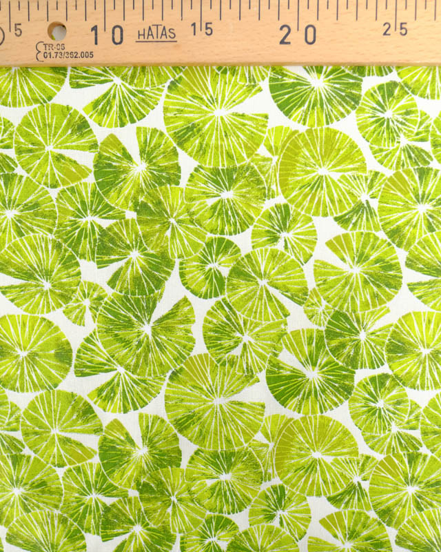 Cretonne de Coton Motif Nénuphar Vert Pomme - Mercerine