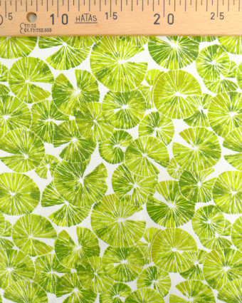 Cretonne de Coton Motif Nénuphar Vert Pomme - Mercerine