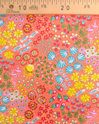 Cretonne de Coton Summer Vibes Corail - Mercerine