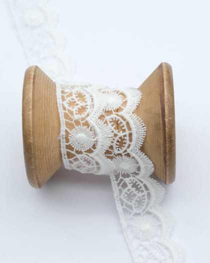 Dentelle soleil et feuillage 20mm - Mercerine