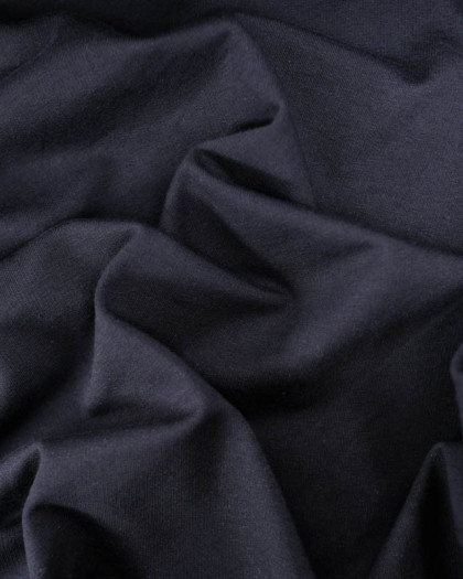 Tissu Sweat Uni Noir Léger - Mercerine