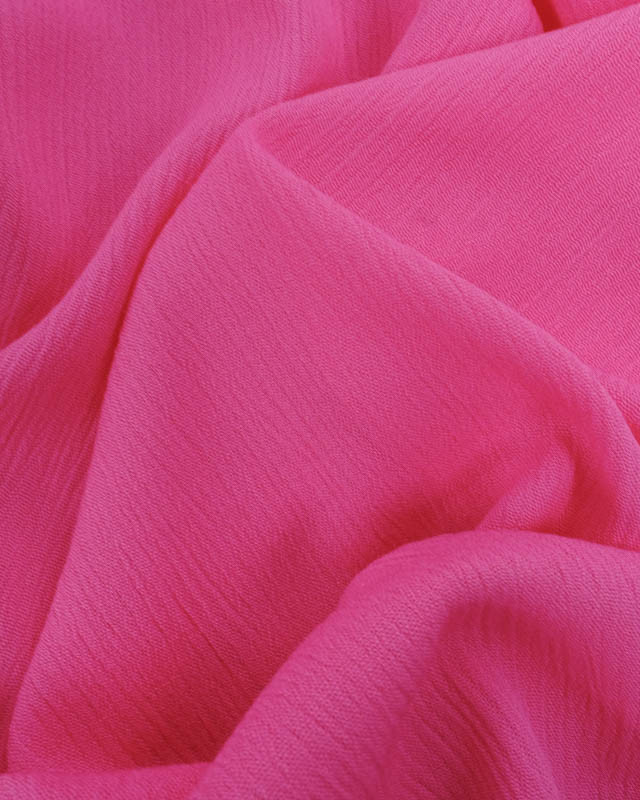 Viscose Crinkle Unie Rose Bonbon - Mercerine