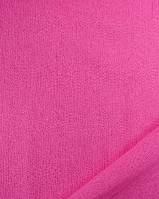 Viscose Crinkle Unie Rose Bonbon - Mercerine