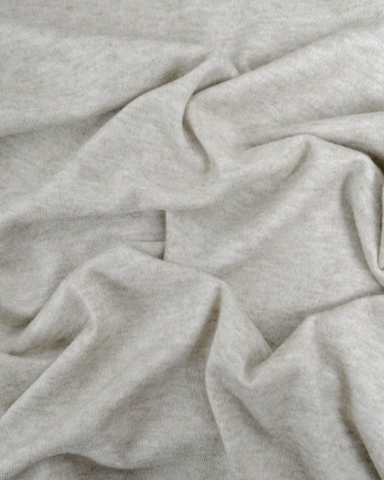 Tissu Maille Très Douce Gris Clair Chiné - Mercerine