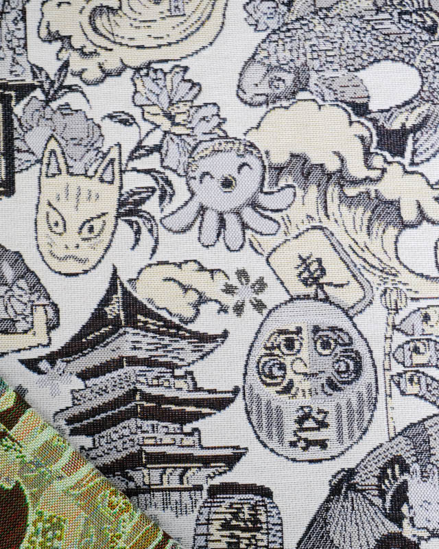 Tissu Jacquard Ameublement Tissé En France Mitsuko Gris - Mercerine
