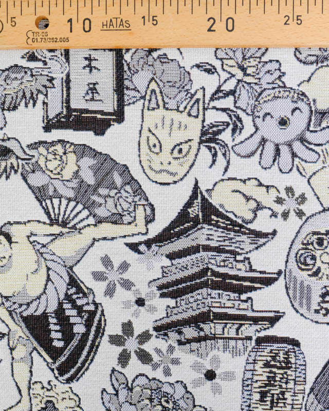 Tissu Jacquard Ameublement Tissé En France Mitsuko Gris - Mercerine