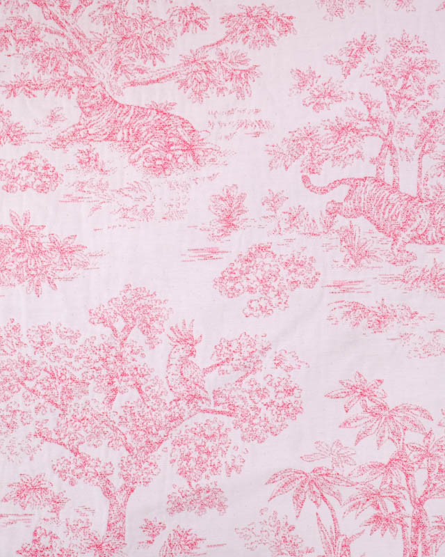 Tissu Jacquard Ameublement Tissé En France Macassar Rose - Mercerine