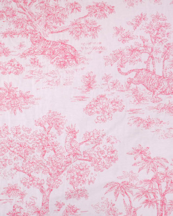 Tissu Jacquard Ameublement Tissé En France Macassar Rose - Mercerine