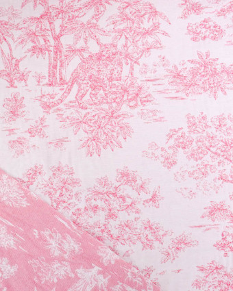 Tissu Jacquard Ameublement Tissé En France Macassar Rose - Mercerine