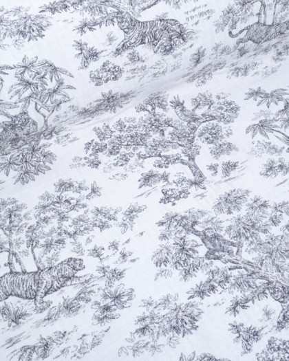 Tissu Jacquard Ameublement Tissé En France Macassar Gris - Mercerine
