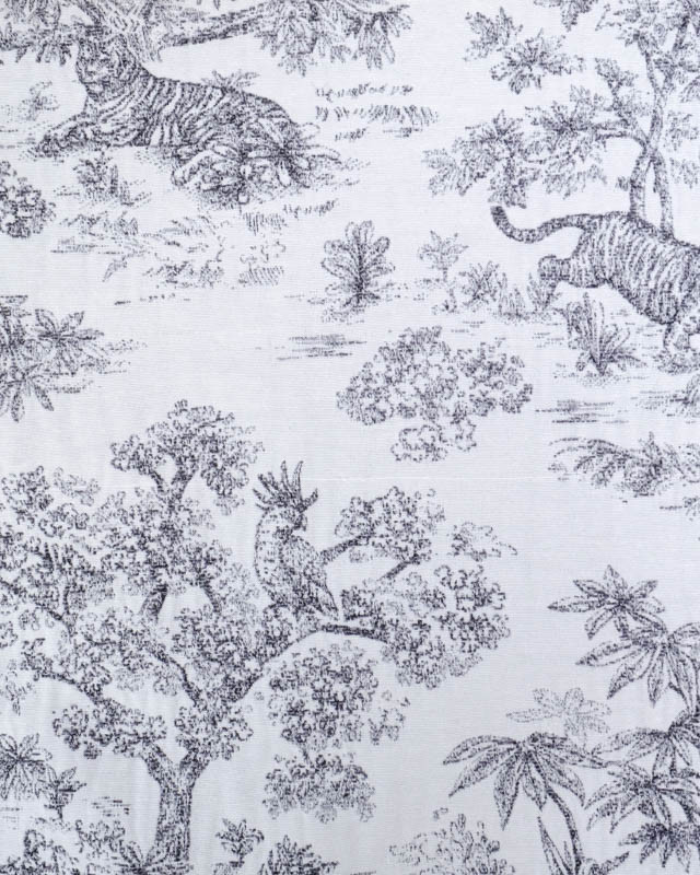 Tissu Jacquard Ameublement Tissé En France Macassar Gris - Mercerine