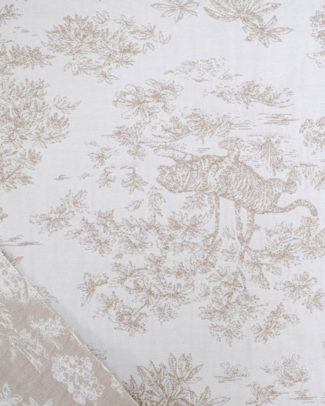 Tissu Jacquard Ameublement Tissé En France Macassar Taupe - Mercerine