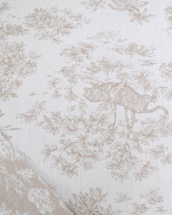 Tissu Jacquard Ameublement Tissé En France Macassar Taupe - Mercerine