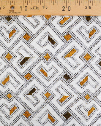 Tissu Jacquard Tissé En France Pagne Blanc et Jaune - Mercerine