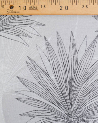 Tissu Jacquard Tissé En France Gris Motif Feuillage - Mercerine
