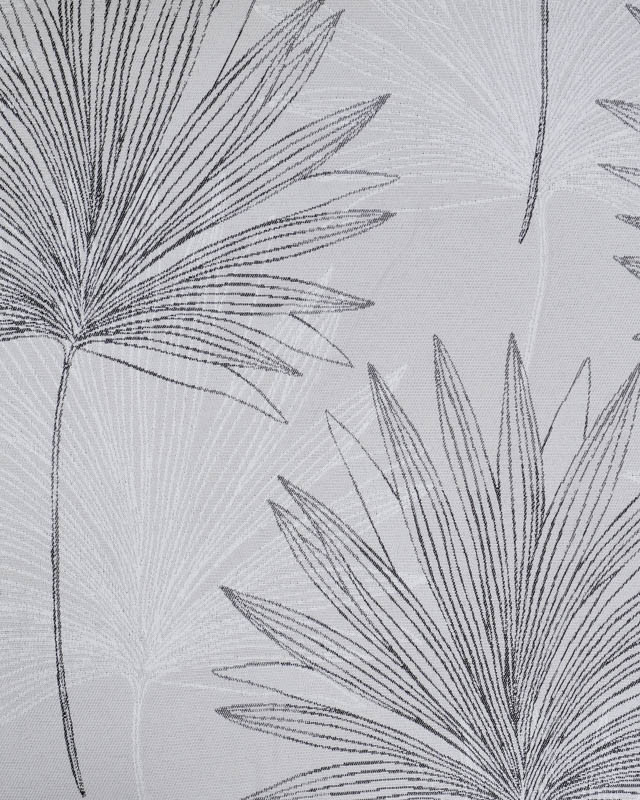 Tissu Jacquard Tissé En France Gris Motif Feuillage - Mercerine