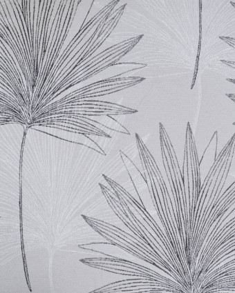 Tissu Jacquard Tissé En France Gris Motif Feuillage - Mercerine