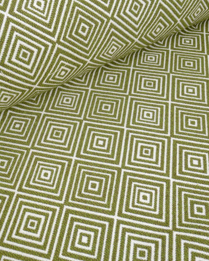 Tissu Jacquard Tissé En France Kaki Motif Losange - Mercerine