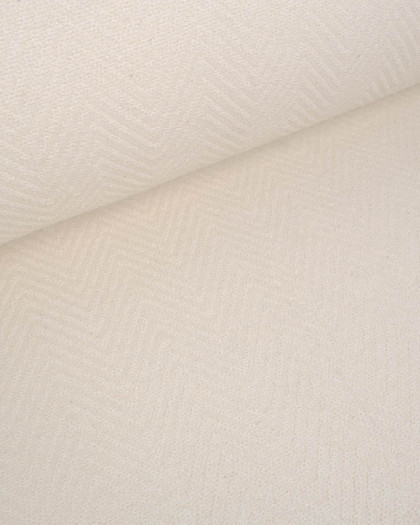 Tissu Ameublement Tissé En France Ecru Chevron Ton sur Ton - Mercerine