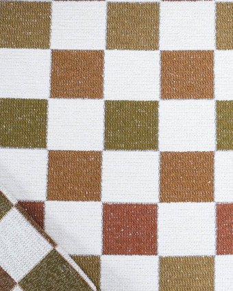 Tissu Jacquard Ameublement Tissé en France Echiquier Peanut - Mercerine