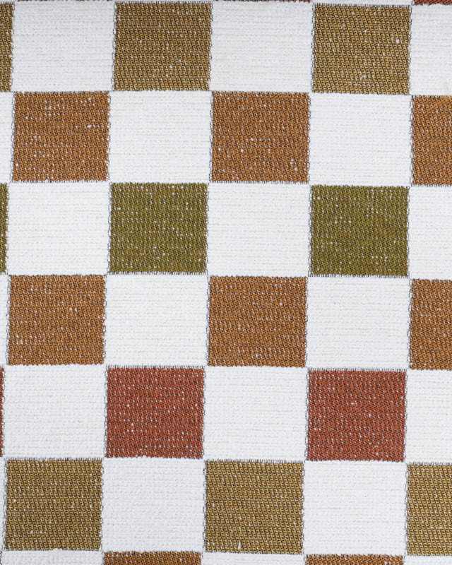 Tissu Jacquard Ameublement Tissé en France Echiquier Peanut - Mercerine