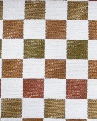 Tissu Jacquard Ameublement Tissé en France Echiquier Peanut - Mercerine