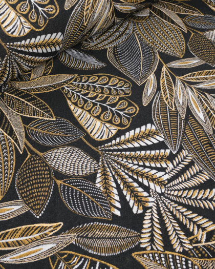 Tissu Jacquard Ameublement Tissé en France Legende Noir - Mercerine