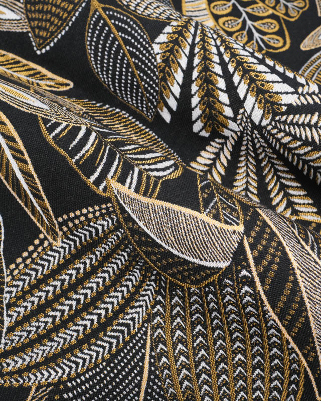 Tissu Jacquard Ameublement Tissé en France Legende Noir - Mercerine