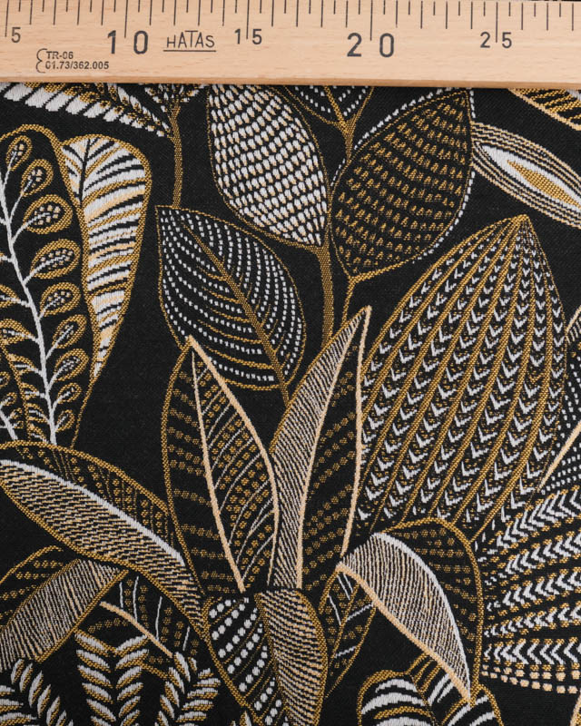 Tissu Jacquard Ameublement Tissé en France Legende Noir - Mercerine