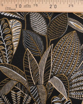 Tissu Jacquard Ameublement Tissé en France Legende Noir - Mercerine