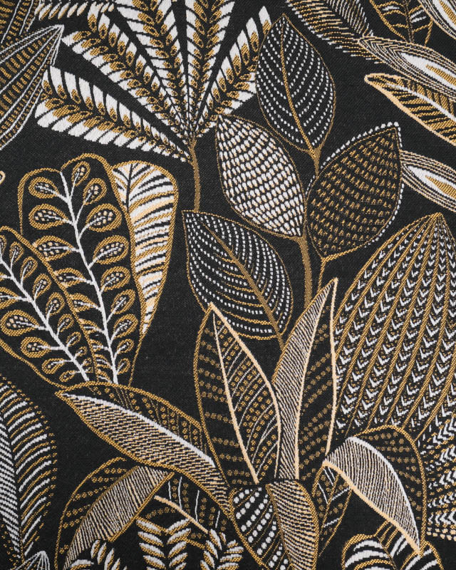 Tissu Jacquard Ameublement Tissé en France Legende Noir - Mercerine