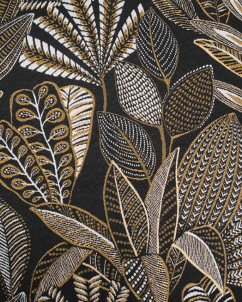 Tissu Jacquard Ameublement Tissé en France Legende Noir - Mercerine