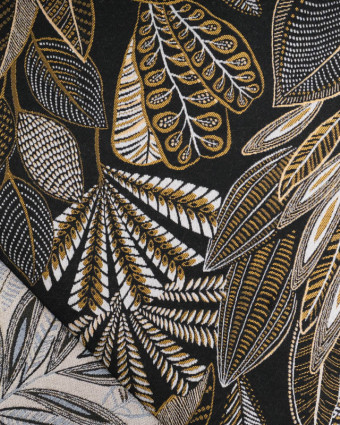 Tissu Jacquard Ameublement Tissé en France Legende Noir - Mercerine