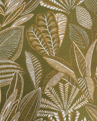 Tissu Jacquard Ameublement Tissé en France Legende Kaki - Mercerine