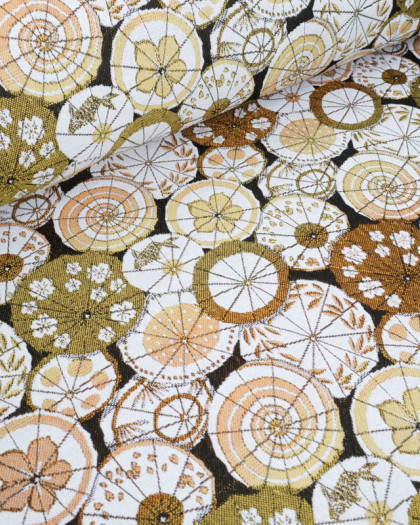 Tissu Jacquard Ameublement Tissé en France Kusmi Gold - Mercerine