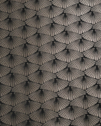 Tissu Jacquard  Tissé en France Corea Noir Platine - Mercerine