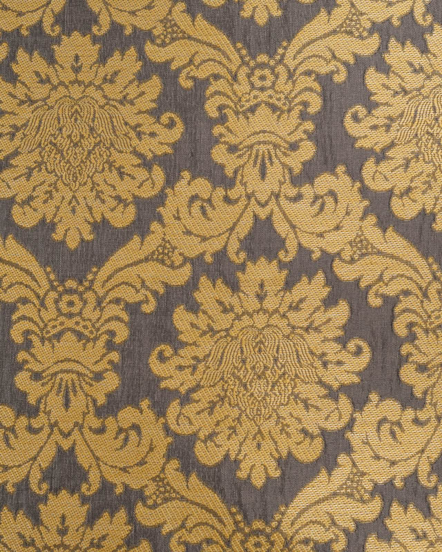 Tissu Jacquard Ameublement Tissé en France Fronsac Taupe et Or - Mercerine