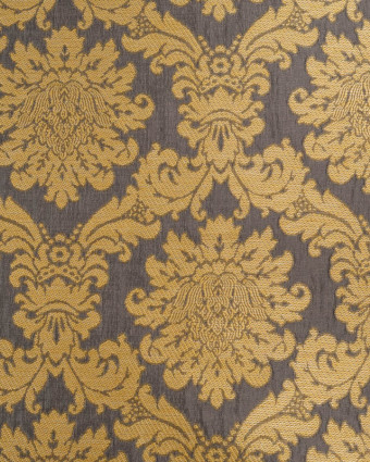 Tissu Jacquard Ameublement Tissé en France Fronsac Taupe et Or - Mercerine