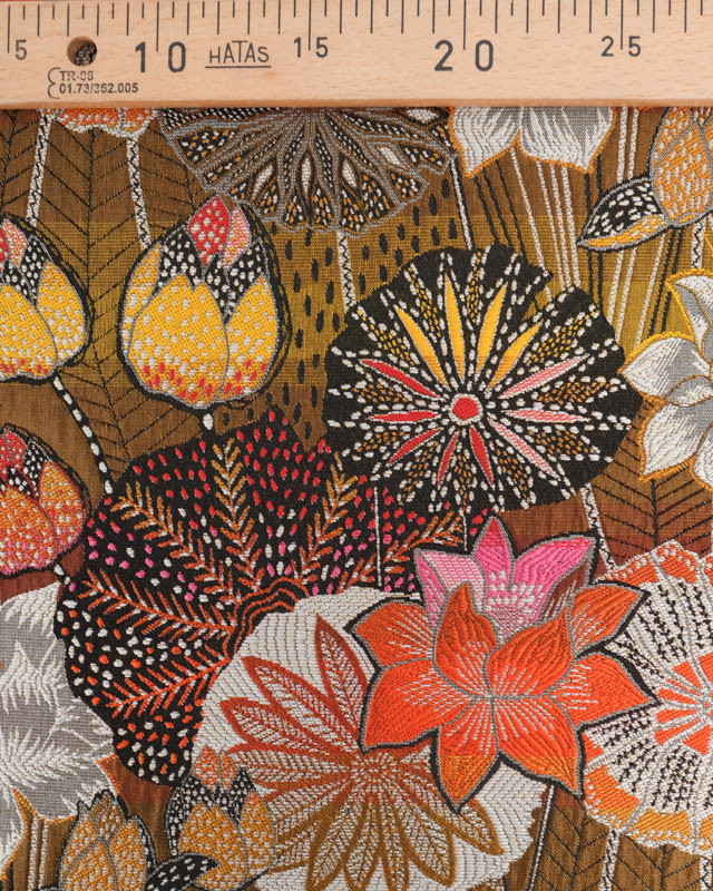 Tissu Jacquard Ameublement Tissé en France Opium Or - Mercerine
