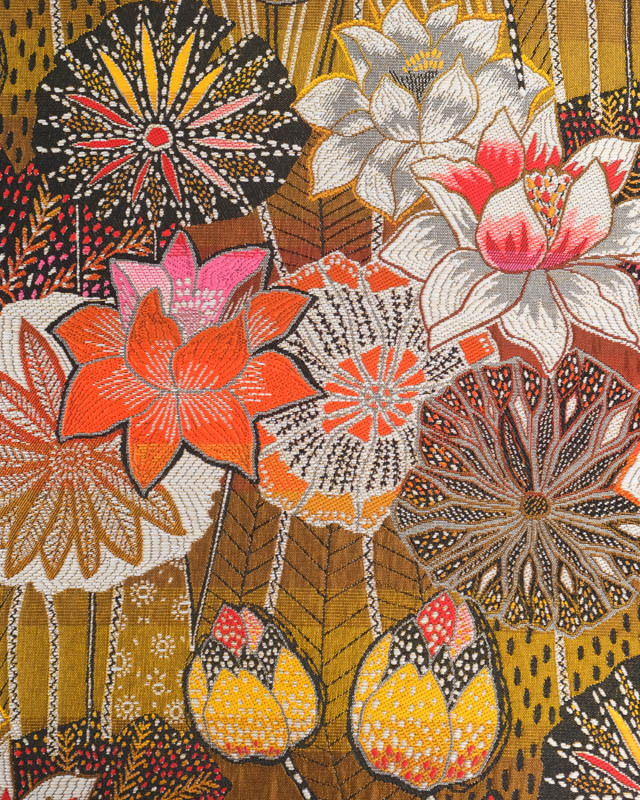 Tissu Jacquard Ameublement Tissé en France Opium Or - Mercerine
