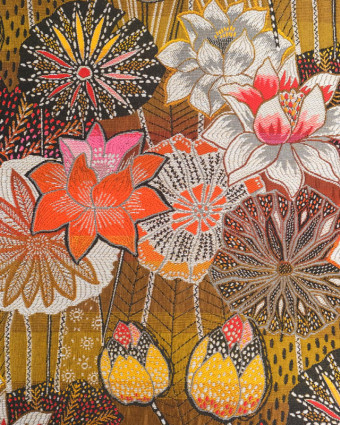 Tissu Jacquard Ameublement Tissé en France Opium Or - Mercerine