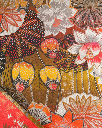 Tissu Jacquard Ameublement Tissé en France Opium Or - Mercerine