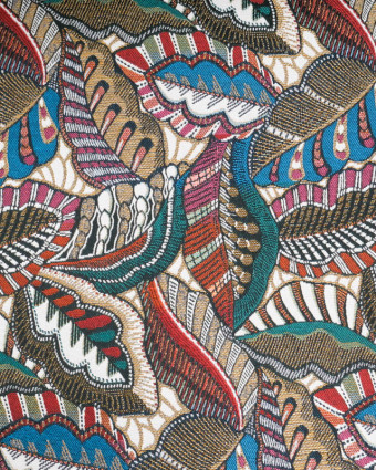 Tissu Jacquard Ameublement Tissé en France Malungo Multicolore - Mercerine