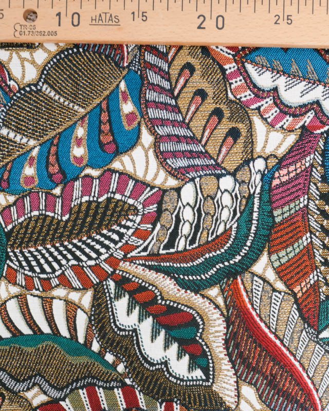 Tissu Jacquard Ameublement Tissé en France Malungo Multicolore - Mercerine