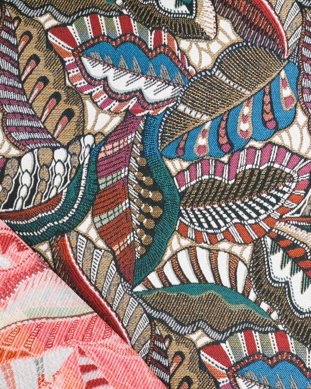 Tissu Jacquard Ameublement Tissé en France Malungo Multicolore - Mercerine