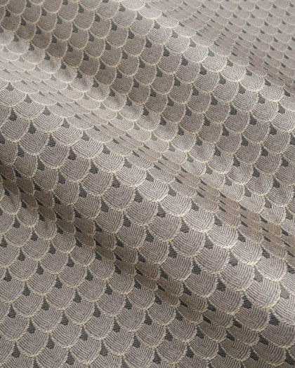 Tissu Jacquard Ameublement Tissé en France Dragon Argent - Mercerine