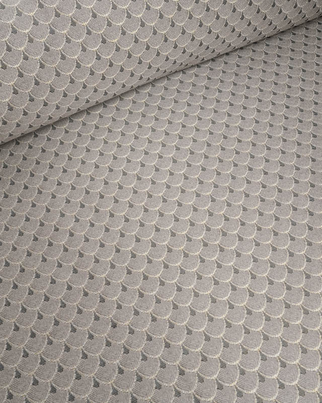 Tissu Jacquard Ameublement Tissé en France Dragon Argent - Mercerine