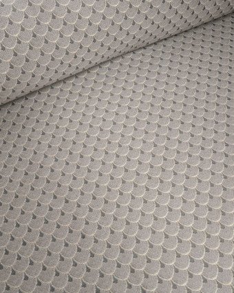 Tissu Jacquard Ameublement Tissé en France Dragon Argent - Mercerine